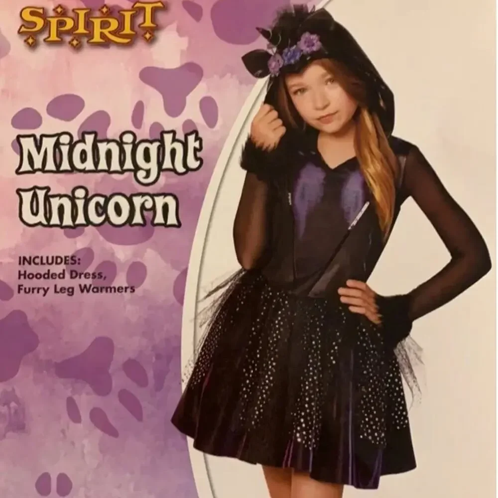 Midnight Unicorn costume NWT kids 12-14